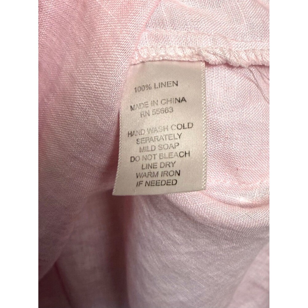 Forcynthia Beachwear Pastel Pink Linen Hooded Tunic Beach Coverup Size L - Picture 11 of 11